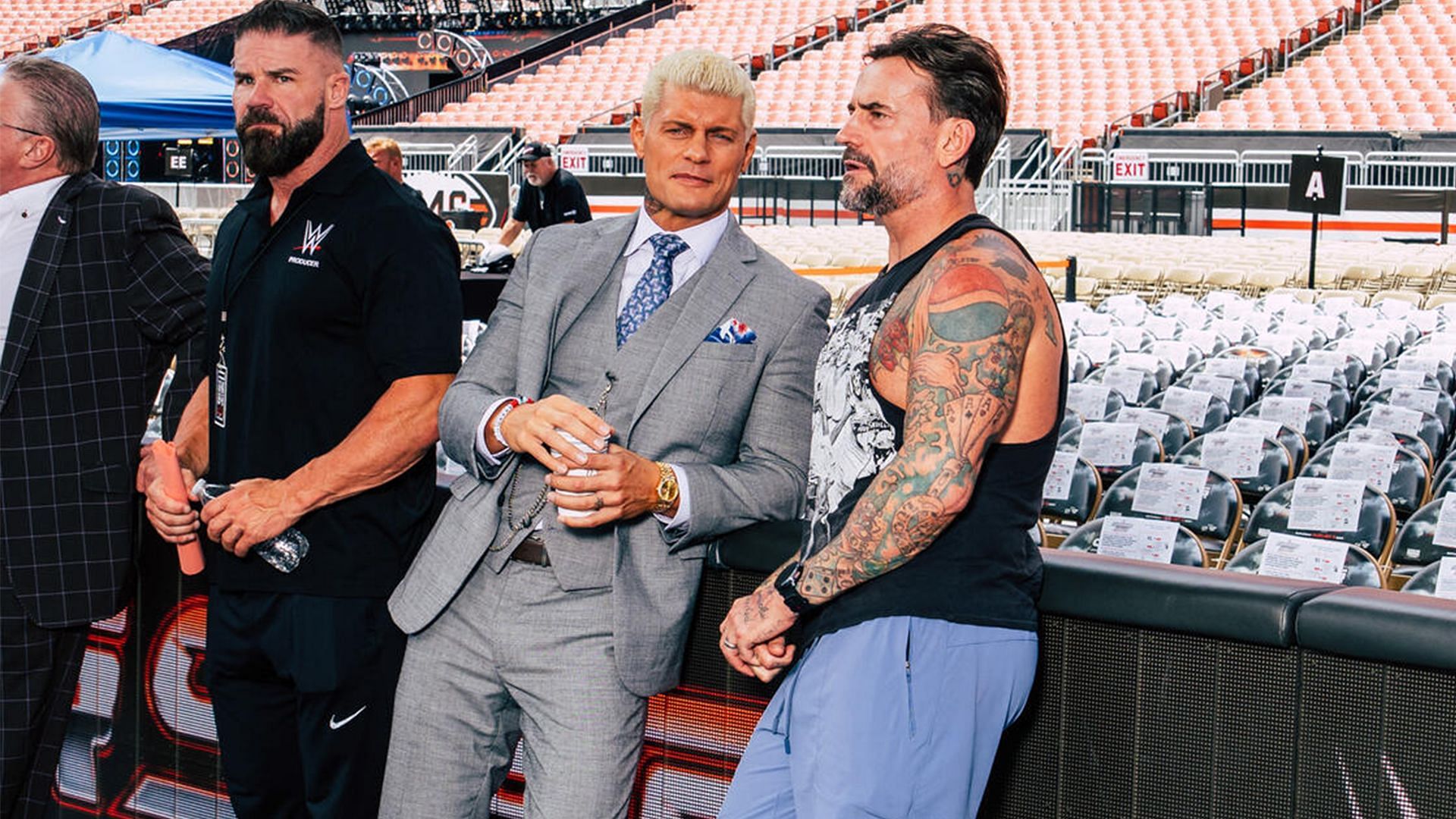 CM Punk, Bobby Roode, and Cody Rhodes together